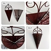 abordables Fleurs artificielles-Lot de 6 paniers à fleurs suspendus décoratifs, style triangulaire, tressés, parfaits pour décorer votre intérieur (Noël, Halloween, etc.). Idée cadeau idéale.