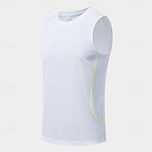 お買い得  ジム用タンクトップ-男性用 タンクトップ ベスト アンダーシャツ ノースリーブシャツ ノースリーブ クルーネック 夏 春 平織り ファッション スポーティー クラシック 速乾性 スリム アウトドア ジム用 スポーツ ブラック ホワイト ピンク メンズトップTシャツ