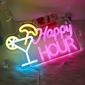 levne Dekorativní světla-Neonový LED nápis pro koktejlový bar, nastavitelný jas napájený přes USB, svítící párty světlo pro vnitřní bary, restaurace, hospody, salónky, domácí bary, noční kluby, jídelny, párty a ambientní