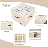 ieftine Depozitare Haine-Organizator de pantofi pentru dulap, cutii de depozitare a pantofilor din material textil cu capac transparent - cutii de depozitare a pantofilor pliabile, rezistente la umiditate, secționate,