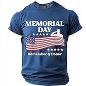 economico T-shirt Patriottici 250-Giorno della memoria Per uomo Gergo divertente Maglietta Manica Corta maglietta Stampa 3D Girocollo Camicia Moda Quotidiano Quotidiano Streetwear Rosso Azzurro cielo Estate Primavera Abbigliamento S
