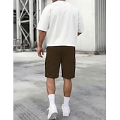 voordelige Vakantie-Voor heren Ladingbroek Cargoshorts Korte broek Casual korte broek Zak Elastische taille Effen Knielengte Casual Buiten Streetwear Modieus Streetwear Zwart Marineblauw Inelastisch