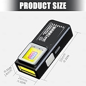 お買い得  懐中電灯-ミニCOB LED懐中電灯、USB-C充電式、クリップマグネット付きポータブル作業灯、EDCキャンプウォーキングポケットランプ、緊急キャンプホーム用