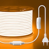 economico Strisce luminose a spina-Striscia LED COB impermeabile per esterni da 2-40 metri - luce bianca calda naturale, luce rossa, luce blu, luce verde, luce gialla, luce rosa, luce viola con cavo di commutazione da 1,5 m,