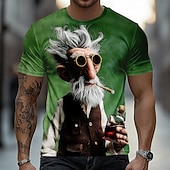 abordables T-shirts 3D-Homme A Ombre Vieil Homme T-shirt Manche Courte T-shirt Impression 3D Col ras du cou Chemise Drôle Occasionnel Quotidien Rue Bleu Noir Rouge Été Printemps Vêtement Tenue S M L XL 2XL 3XL