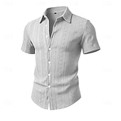 Χαμηλού Κόστους Ανδρικά Smart Casual πουκάμισα-Ανδρικά Πουκάμισο Casual πουκάμισο Πουκάμισο με κουμπιά Πουκάμισο ζακάρ Μαύρο Λευκό Πράσινο Ανοικτό Βαθυγάλαζο Καφέ Κοντομάνικο Σκέτο Κολάρο Πουκαμίσου Causal Καθημερινά Ζακάρ Ρούχα