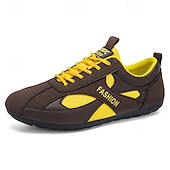 baratos Sapatos Casuais com Cadarço-Tênis esportivo masculino respirável com cadarço, nas cores cinza e laranja, ideal para corrida, fitness e um estilo de vida ativo.