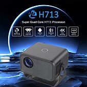 cheap Projectors-Android 11.0 Mini Projector with WiFi and Bluetooth, Support 4K Video Decoding, H713 Quad Core Processor, 5G Dual WiFi Portable Projector, HDR10+ Home Theater Movie Projector for Outdoor