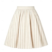 economico Fondi-Anni 1950 Retrò Vintage Midi Gonna Abito Swing Vestito Svasato A righe Aderente &amp; Svasato Altalena a dondolo Costume Per donna Carnevale Mascherata Festa &amp; Sera Casual Quotidiano Adulti Gonna