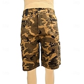 cheap Outdoor-Men's Tactical Cargo Cargo Shorts Shorts Casual Shorts Pocket Elastic Waist Plain Calf-Length Casual Outdoor Streetwear Fashion Streetwear Orange Brown Inelastic