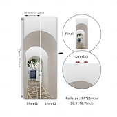 voordelige Muurstickers-Verwijderbare zelfklevende pvc-deursticker, decoratieve sticker voor muur en deur. &amp;Glazen sticker voor slaapkamer, woonkamer, badkamer, kamer – 30,3 x 78,7 inch