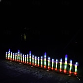 voordelige Pathway Lights &amp; Lanterns-Witte schutting met zonneverlichting voor de tuin, tuinafscheiding met zonneverlichting en afstandsbediening, decoratieve mini-hekwerkjes voor een klein bloemenpad, boom, erf of huisdierafscheiding.