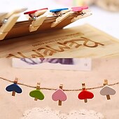economico Articoli per la casa-100 mollette di legno a forma di cuore, perfette per lavori creativi, esposizioni di foto, bomboniere, decorazioni fai da te, piccole mollette per scrapbooking &amp;progetti artistici