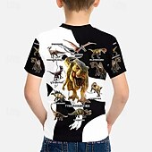 ieftine Animale 3D pentru băieți-Băieți 3D Grafic Dinozaur Tricou Manșon scurt Tipărire 3D Vară Primăvară Sport Modă Șic Stradă Copii 5-12 ani Stil Nautic Casual Zilnic În aer liber Fit regulat