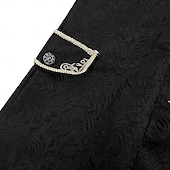 abordables Ropa de calle-Medieval Renacimiento Abrigo Larga Príncipe Caballero Noble Bordado Disfraz Hombre Real Víspera de Todos los Santos Carnaval Feria del Renacimiento LARP Adulto Chaqueta Todas las Temporadas