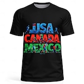  男性用 レタード カナダ サッカーの夏 グローバルマッチ ランニングＴシャツ 夏 半袖 UPF 50 速乾性 高通気性 ジム Track フィットネス ブラック スポーツウェア アクティブウェア