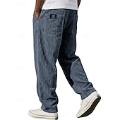 ieftine pantaloni casual-Bărbați Pantaloni Pantaloni Corduroy Pantaloni de iarnă Pantaloni casual Pantaloni largi Cordon Picior drept Culoare solidă Confort Απαλό Lungime totală Casual Zilnic În aer liber Modă Stil Clasic