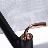 お買い得  浴室・洗面台用水栓金具-シンプルでエレガントな真鍮製洗面器用蛇口 – 温水・冷水対応、飛沫防止、回転式シンク蛇口。洗面器、カウンター下、洗面台キャビネットに使用可能。