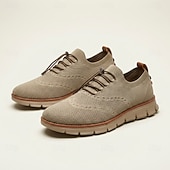 cheap Casual Lace-Up Shoes-Men's Breathable Knit Lace-Up Sneakers, Lightweight Comfort Walking Shoes, Casual Sport Style for Men, Perfect for Travel, Outdoor Leisure, Commuting and Everyday Wear
