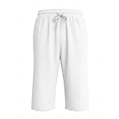 ieftine Vacanţă-Bărbați Pantaloni scurți din in Pantaloni scurți de vară Pantaloni scurți de plajă Cordon Buzunar Talie elastică Culoare solida Confort Respirabil Lungime gambă Casual Zilnic Plajă Vacanță Modă Negru