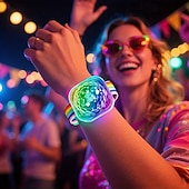 baratos Iluminação de Ambiente-Mini bola de discoteca com luz ativada por som, luzes de festa LED RGB portáteis com USB e pulseira. &amp;Ventosa para carro infantil, DJ rave, luz de humor que muda de cor, presente ideal para