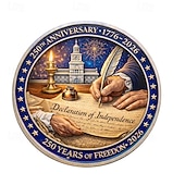 abordables 250e Anniversaire des États-Unis-Pièce commémorative du 250e anniversaire des États-Unis, pièce de collection défi sur la déclaration d'indépendance avec les pères fondateurs &amp;Modèle de document historique, souvenir patriotique en