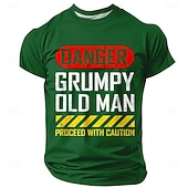  pericolo per gli uomini vecchio brontolone procedere con cautela divertente umorismo sarcastico segnale di avvertimento maglietta grafica girocollo manica corta regalo per la festa del papà per nonno