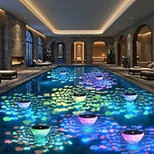 preiswerte Unterwasserlampen-1/2 Stück Solar-Schwimmleuchte für Pools, 5 Beleuchtungsmodi, IP65 wasserdicht, schwimmende Leuchten für Teiche, Thermalquellen, Aquarien, Pools, Garten, hängende Bäume, Partys, Projektions- und