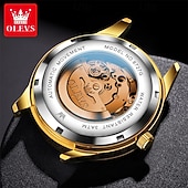 cheap Mechanical Watches-OLEVS Automatic Watch for Men, All Black Stainless Steel Luxury Business Self Winding Wristwatch with Day Date and Luminous Diamonds, Waterproof Analog Dress Watch, Gift for Husband Dad