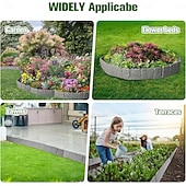 cheap Artificial Plants &amp; Flowers-20 Pcs Faux Stone Garden Edging Border Imitation Fence DIY Garden Edging Border No Dig,16 ft Lawn Edging for Landscaping,Plastic Fencing Lawn Border,Imitation Stone Fence for DIY Outdoor Patio