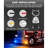 preiswerte Dekorative Lichter-Zweifarbige LED-Wassermelonenlichter mit klarer Linse, konstant &amp;Blitzlichter, Blinker zur Begrenzung des Fahrerhausdachs