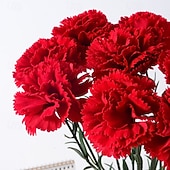 baratos Flor artificial-10 ramos de cravos artificiais, flores vermelhas de seda para casamento, decoração de casa, Dia dos Professores, Dia das Mães, presentes e festas. &amp;arranjos florais