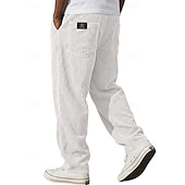 ieftine pantaloni casual-Bărbați Pantaloni Pantaloni Corduroy Pantaloni de iarnă Pantaloni casual Pantaloni largi Cordon Picior drept Culoare solidă Confort Απαλό Lungime totală Casual Zilnic În aer liber Modă Stil Clasic