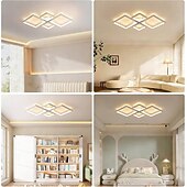 voordelige Dimbare plafondlampen-Moderne dimbare led-plafondlamp met afstandsbediening, 4 lichtpunten, aluminium armatuur voor binnenverlichting in woonkamer, slaapkamer, eetkamer, kantoor en keuken, 110-240V.