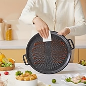 economico Griglie e cucina all'aperto-1/2 pezzi padella e casseruola per barbecue resistenti – conduzione uniforme del calore per bistecche e pancake perfetti, superficie in ghisa facile da pulire, manico appendibile, lavabile in