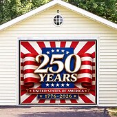 cheap 250th Anniversary-U.S. 250th Anniversary USA Garage Door Cover Patriotic Decoration for Independence Day, Perfect for Outdoor Celebration and Holiday Decor