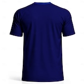 preiswerte Lauf-T-Shirts &amp; Tanktops-Unisex Geometrisch Frankreich Fußball-Sommer Global Match Pullover-Oberteile Trainingshemd Laufshirt Sommer Farbblock Kurzarm UPF 50 Schnelltrocknend Atmungsaktiv Leger Laufen Joggen Fitness Blau