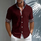  Men's U.S. 250th Anniversary American Flag Shirt Button Up Shirt Casual Dress Shirt Long Sleeve Patriotic Outdoor Holiday Summer Spring Turndown 3D Print Collared Shirts Blue Red