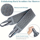 voordelige Persoonlijke bescherming-6-delige exfoliërende badset - rugscrubber voor onder de douche, exfoliërende handschoen &amp;Luffaspons, lichaamsscrubber met lange steel voor het verwijderen van dode huidcellen, professionele