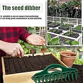 economico Giardinaggio-Set di attrezzi per seminatrice manuale da giardino, semina rapida a 12 fori, spargisemi per giardinaggio, distanziatore portatile per semi, perforatore per il terreno per piantare semi e allentare il