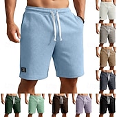 economico Pantaloncini casual-Per uomo Pantaloncini Waffle Shorts Pantaloncini casual Tasca Elastico in vita Testurizzato Semplice Comodità Traspirante Lunghezza al ginocchio Casuale All'aperto Spiaggia Vacanza Moda Blu marino