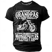 رخيصةأون هوايات تي شيرت-بعض الأجداد يأخذون قيلولة، والأجداد الحقيقيون يركبون الدراجات النارية. تي شيرت رجالي برسومات فكاهية، بأكمام قصيرة ورقبة دائرية، مناسب للارتداء اليومي، متوفر بمقاسات S، M، L، XL، XXL، XXXL.