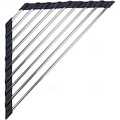 abordables Utensilios de cocina y gadgets-Escurridor de platos sobre el fregadero, enrollable y triangular para esquina de cocina, alfombrilla de escurridor plegable de acero inoxidable (triangular), escurridor de platos para fregadero de