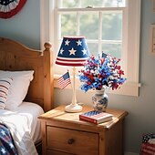 cheap Artificial Flower-10PCS July 4th Artificial Flowers Patriotic Flowers Independence Day Home Decor Floral Arrangements for Dining Table, Independence Day Holiday Decorations