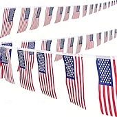 levne 250. výročí USA-40 amerických vlajek, bannery s americkou vlajkou, dekorace na 4. července, slavnostní dekorace, dekorace na párty, venkovní dekorace, dekorace na Den nezávislosti, bannery s americkými vlajkami ke