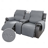 voordelige Fauteuilhoes-100% waterdichte hoes voor relaxbank, tweezitsbank, morsbestendig met middenconsole, antislip, gewatteerde bankbeschermer, bankhoes voor 2-zits relaxbank, meubelhoes voor thuis