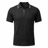 halpa Miesten Klassinen Polo-Miesten Polo Poolopaidat Kausaliteetti Katu Kauluskäänne Lyhythihainen Perus Moderni Geometrinen Tavallinen Kevyt Napit Kesä Kevät Loose Fit Musta Valkoinen Viini Laivaston sininen Tumman vihreä Khaki