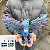 preiswerte Statuen-Große, 3D-gedruckte, bewegliche Pegasus-Figur, realistisches geflügeltes Pferdemodell, Sammlerstück einer Fantasiegestalt, Schreibtischdekoration für Zuhause oder Büro, Geschenkidee, Skulptur eines