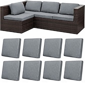 abordables Funda para Cojines de Patio-8 fundas elásticas para cojines de patio, fundas impermeables de repuesto para sofás de exterior, sofá de exterior &amp;Fundas para sofás, fundas para cojines de muebles de patio, protector de muebles