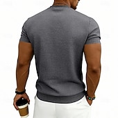 billige grunnleggende t-skjorter-Herre Vaffel T-skjorte T skjorte Kortermet skjorte T-skjorte Kortermet Crew-hals Sommer Vår Helfarge Gatemote Stilfull Sportslig Jacquard Daglig utendørs Feriereise Hvit Svart Mørkegrå Topp T-skjorte